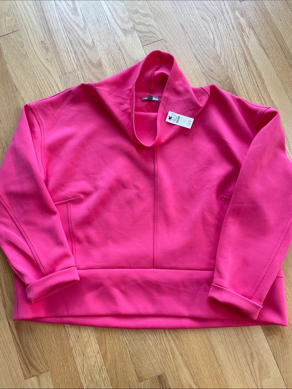 NWT T by Talbots pink cowl sweatshirt.